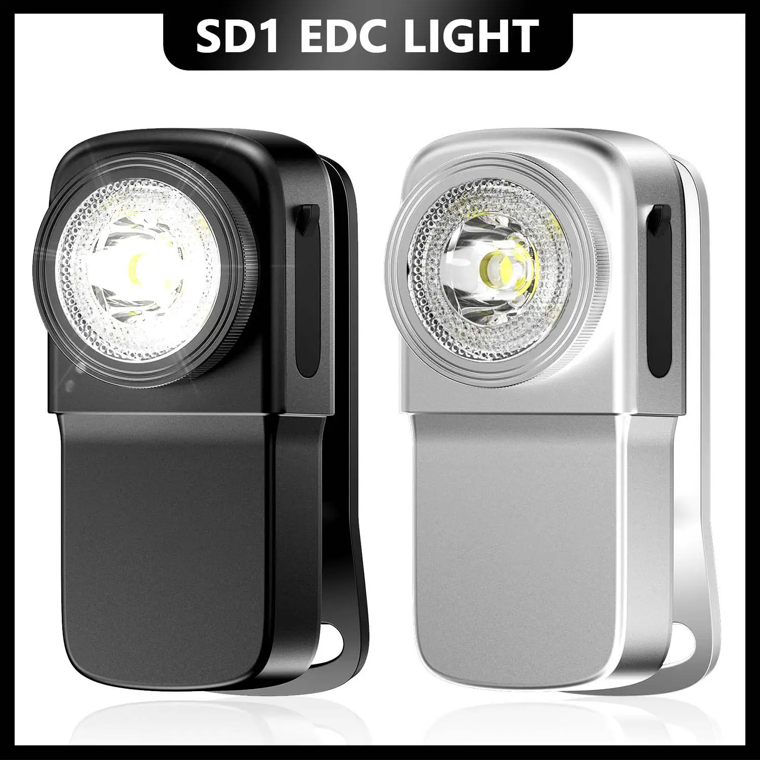 

Portable SD1 EDC Light,Magnetic/Clip,Built-in Battery Rechargeable IPX5 Waterproof Handheld Flashlights With Soft Light Cover