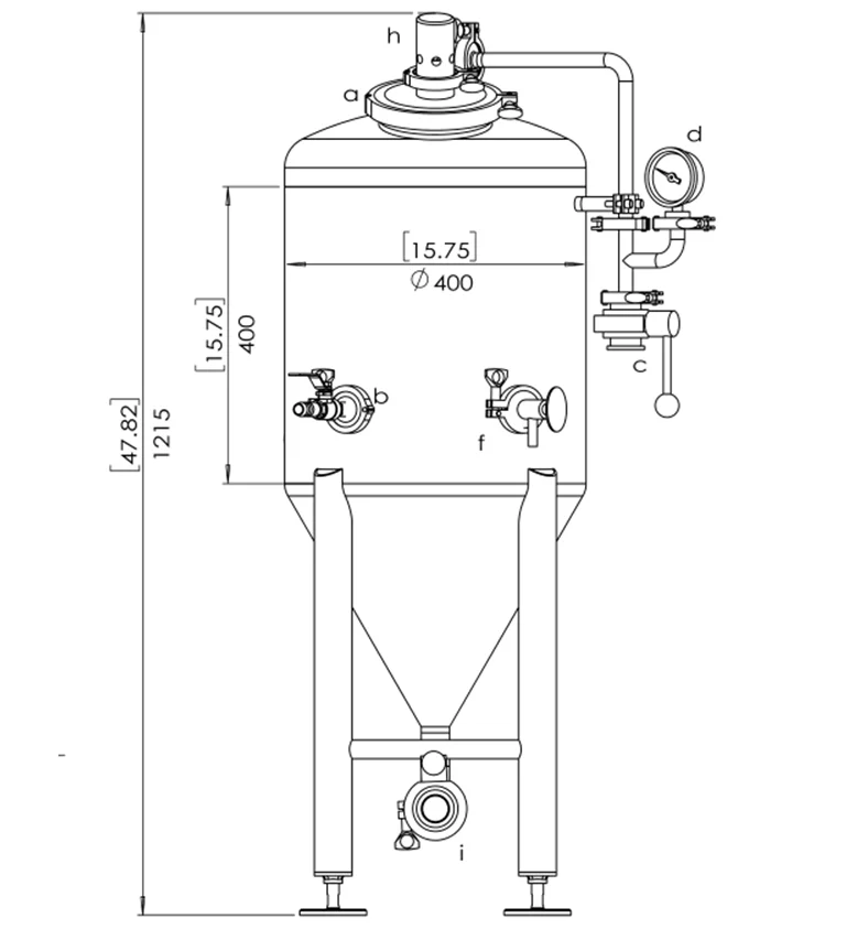 Factory Price QiiMii Stainless Steel SS304 SS316L 50L Conical Beer Fermenter Tank For Home Brewing Wine Brewery Equipment Food