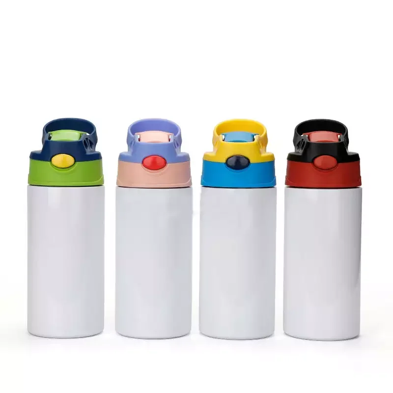 Sublimation Blank 350ml Stainless Steel Water Bottle Outdoor Sports Kids Children Straight Sippy Cup with Handle for Custom Logo