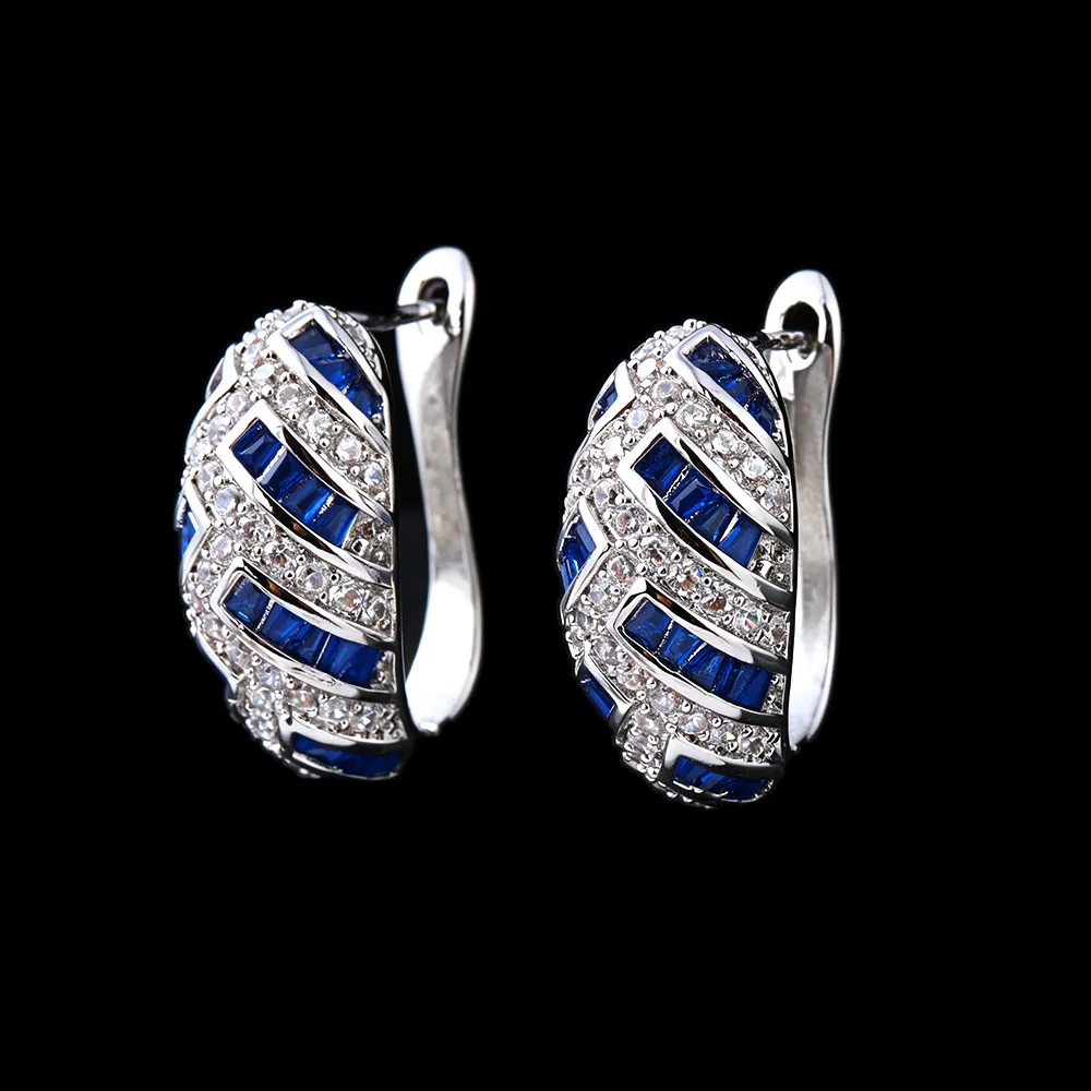 Light Luxury Color Block Cubic Zircon Earrings Elegant Unique High-End Women Delicate Party Jewelry Gift