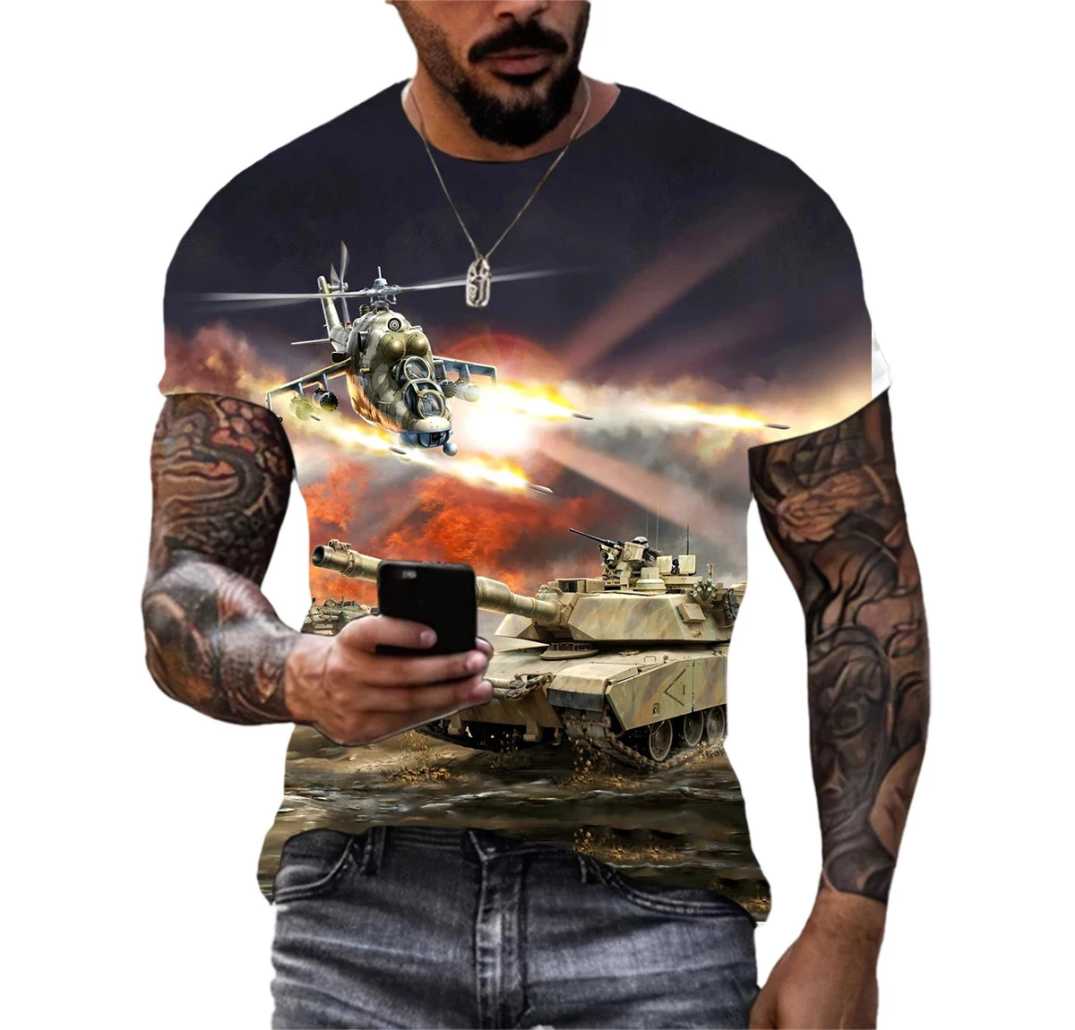 

Футболки с 3D принтом Aircraft Tank, уличная мужская модная повседневная футболка большого размера с круглым вырезом и короткими рукавами, футболки