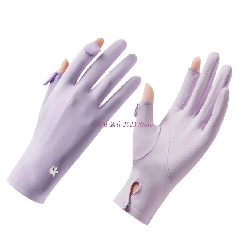 49ME Stretchable Cycling Gloves Ice Touch Fabric Sun Blocking Technology Lightweight Outdoor Sports Accent Design