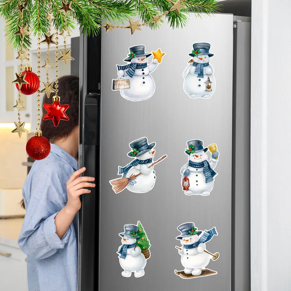 6pc/set magnetic refrigerator magnets. Soft Magnetic Garage Door Stickers. Car decoration Christmas snowman magnetic stickers