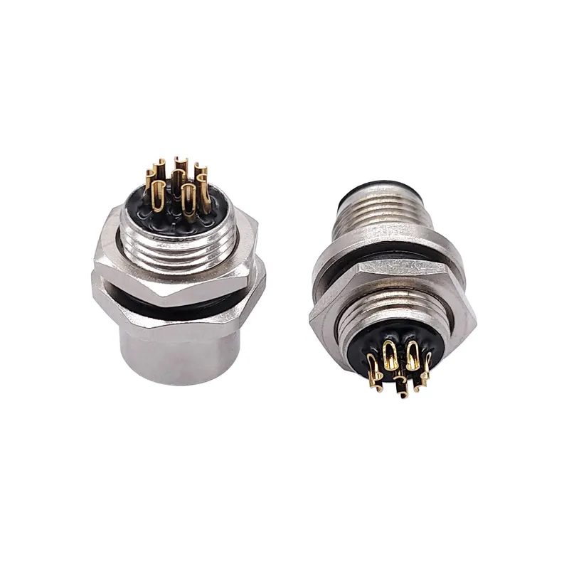 M12, 4pin 5pin 8pin locking Connectors Aviation Plug Socket Male & female  Wire Panel Connector Adapters Adaptor