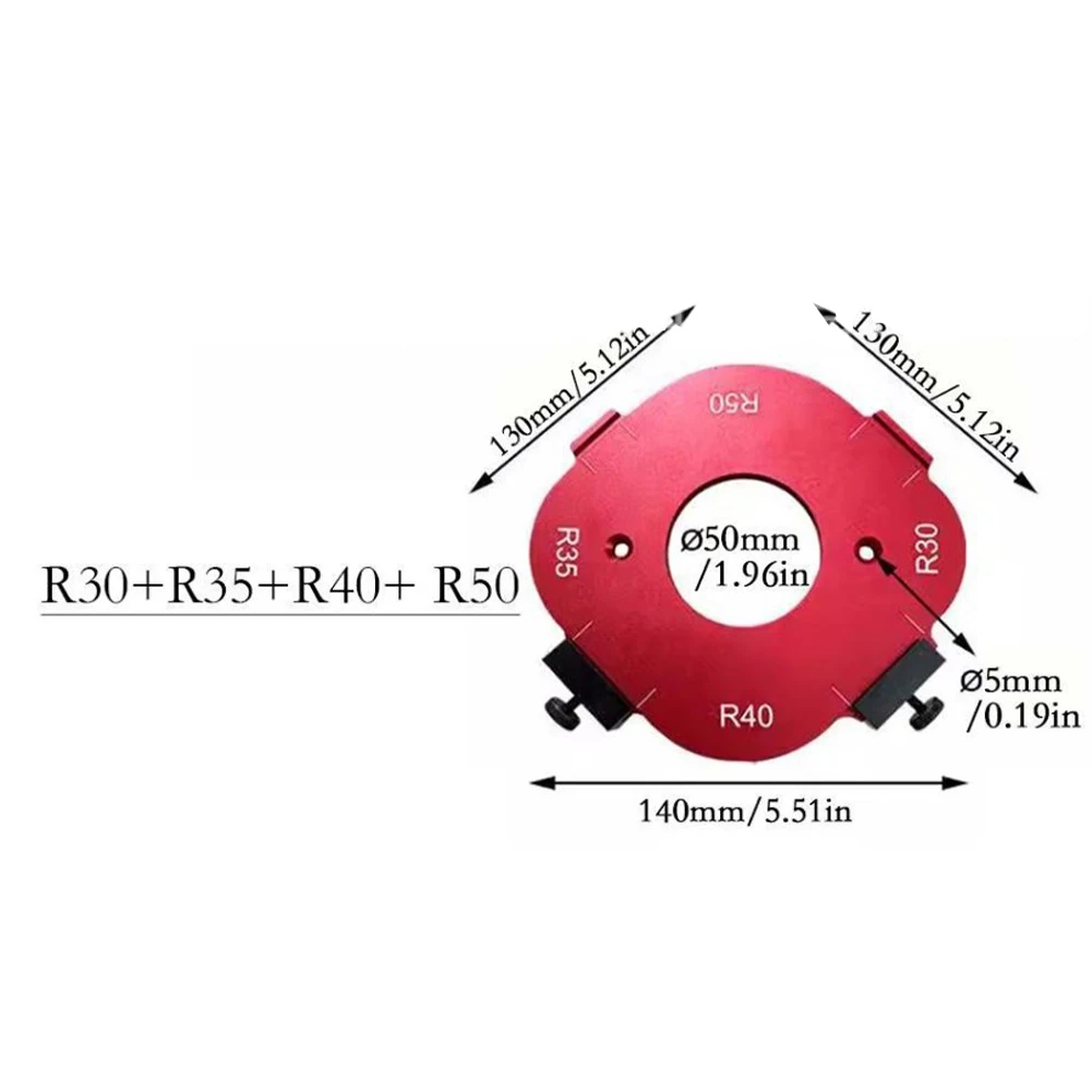 1pc in-1 Trimmer Schneiden Filet Vorlage Radius Jig Router Vorlage Ecke Radius Routing Führung Router Bit Bogen R10 R15 R20 R25