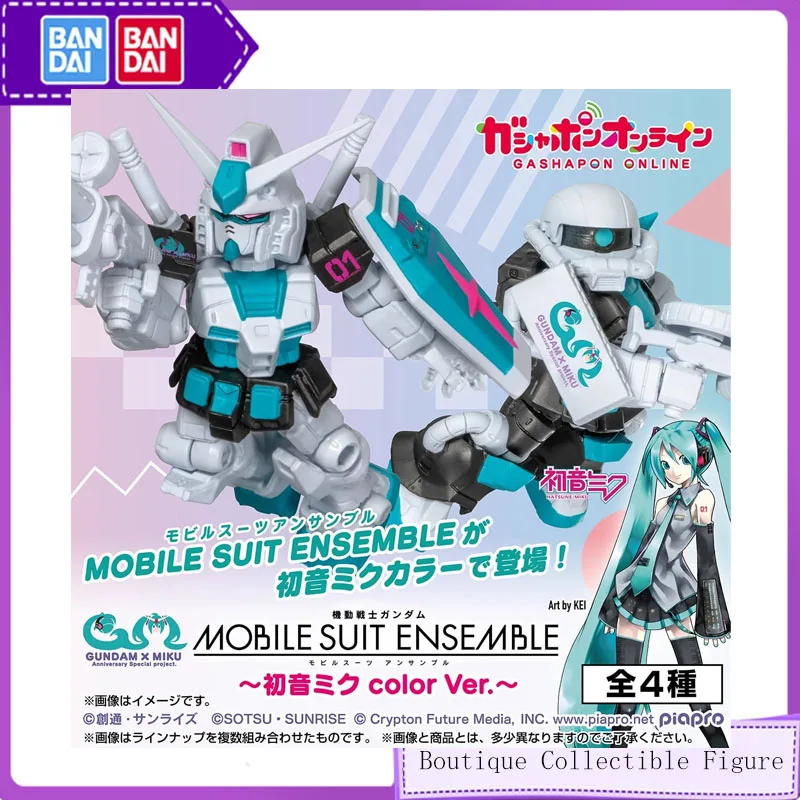 

Bandai 4PCS Gashapon GUNDAM ×MIKU MOBILE SUIT ENSEMBLE Anime Toy For Kid Action Figure Gift Collectible Model Modeling Ornaments
