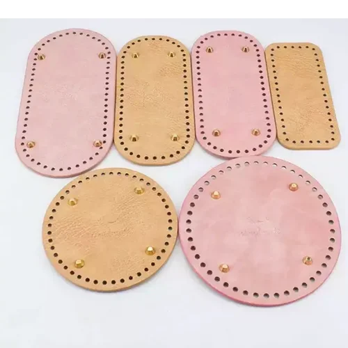 Bolso tejido de ganchillo de cuero PU, correas con asa inferior ovalada, cojín moldeador, almohadilla para bolso tejido a mano para hacer cuerpo cruzado, mujeres y niñas