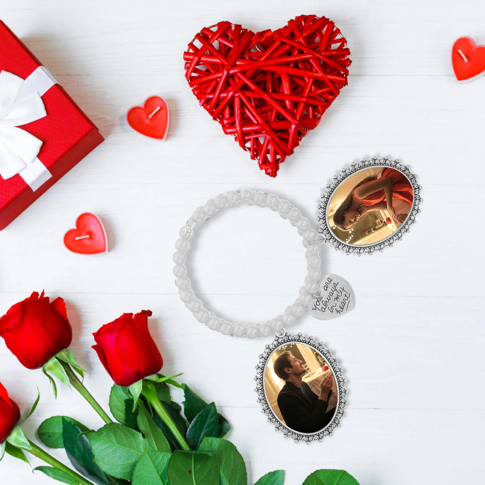 

Wedding Bouquet Photo Frame Charm Memorial Pendant Photo Holder DIY Picture Frame Charm for Wedding Memory Jewelry Accessories