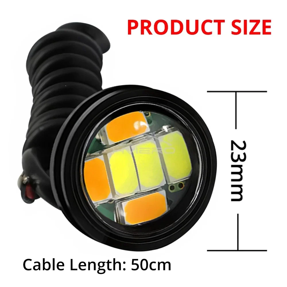 Dual Color Switchback Turn Signal Light, Backup Auto High Bright Lighting, Lâmpada, 6LED, DC, 12V, 5730, Eagle Eye, Daytime, Running