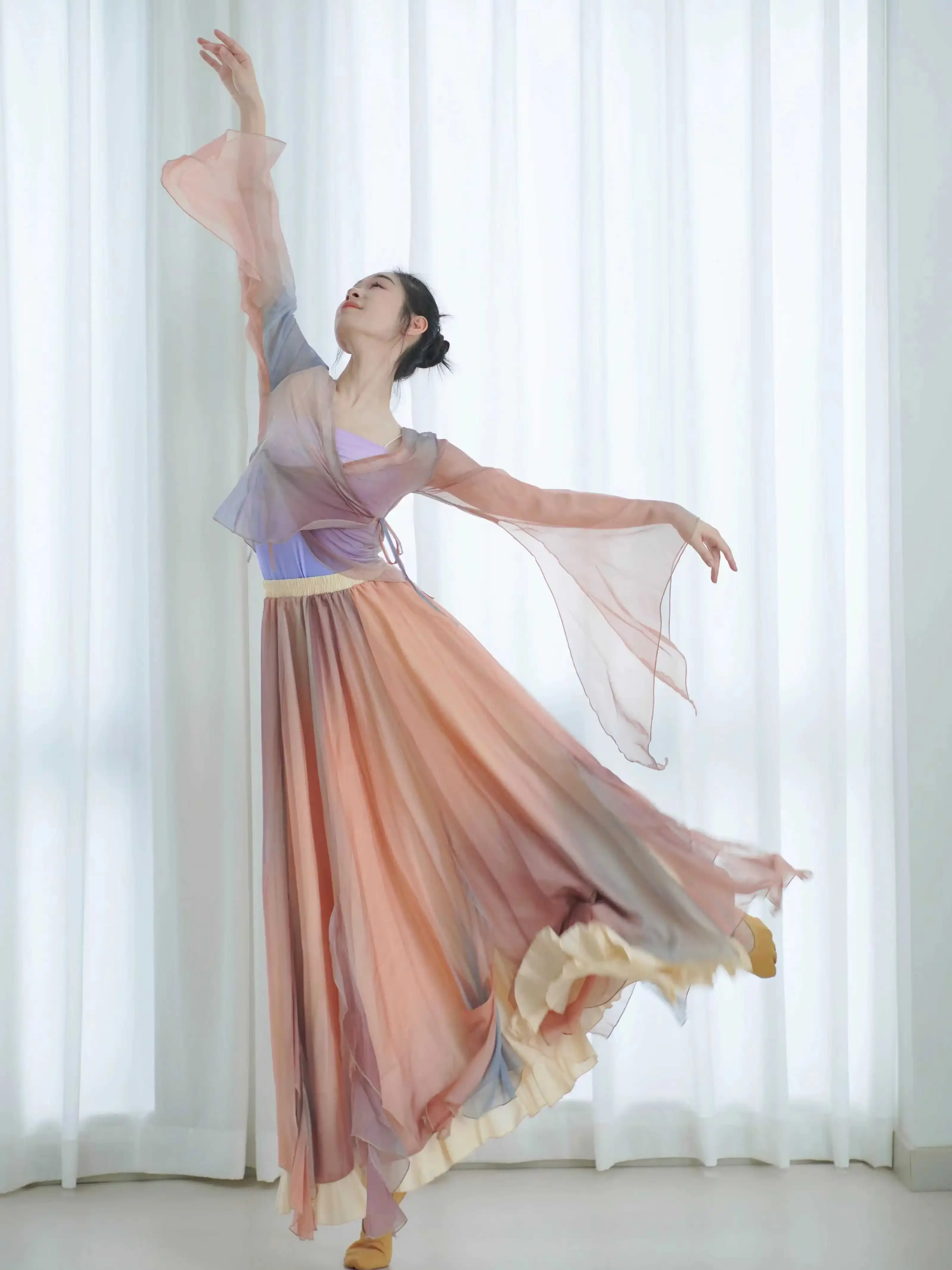 Elegant Flowing Performance Costume National Opera Large Skirt Classical Dance Exam Dancewear Fairy Atmosphere Women's Dress