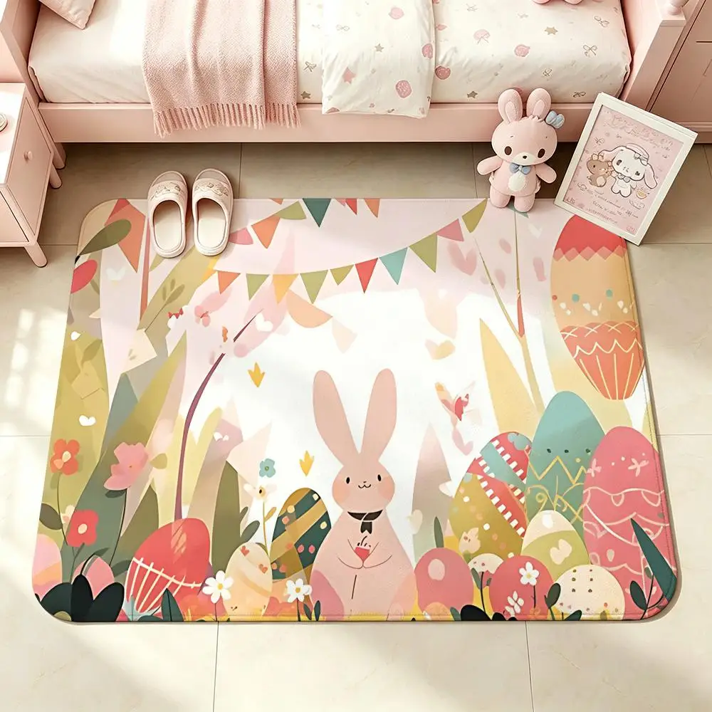 Easter Floor Mat Bedroom Carpet, Bathroom Foot Mat, Doormat, Non-Slip Absorbent Multi-Use