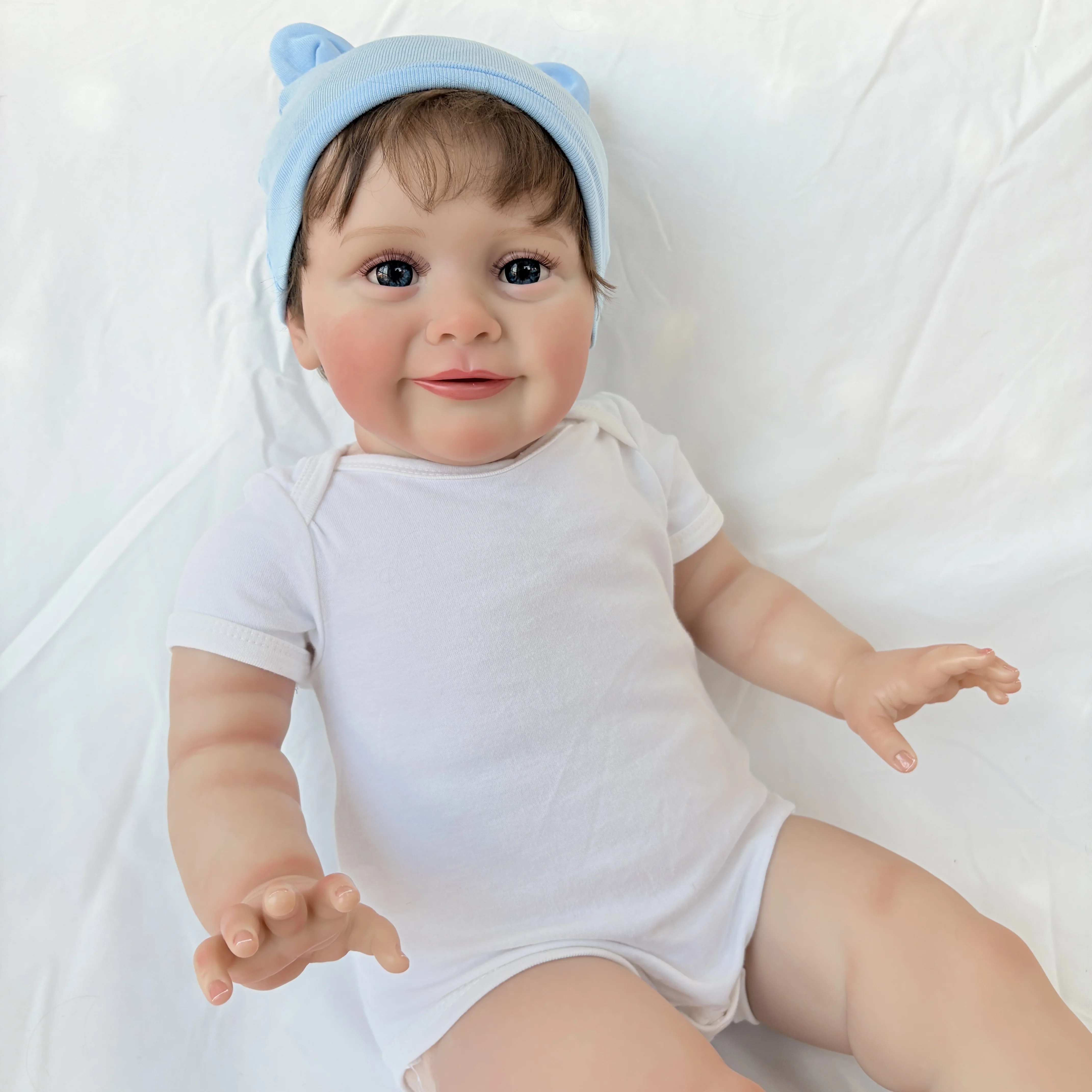 NPK 26인치 대형 실제처럼 보이는 수제 리본 인형 조이 3D 피부와 눈에 띄는 정맥 사실적인 부드러운 촉감 수집용 예술 인형