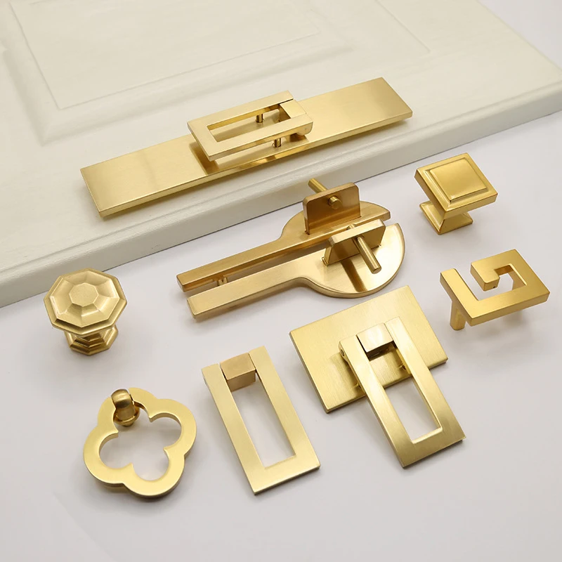 Chinese Style Bronze Gold Cabinet Door Handle Drawer Shoe Cabinet Wine Cabinet Door Handle Furniture Handle