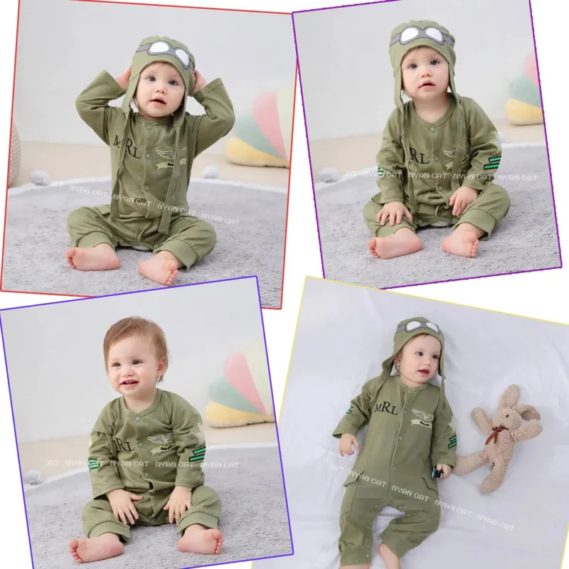 Umorden Pilot Aviator Costume Rompers for Baby Boys Toddler Infant Halloween Christmas Birthday Party Cosplay Fancy Dress