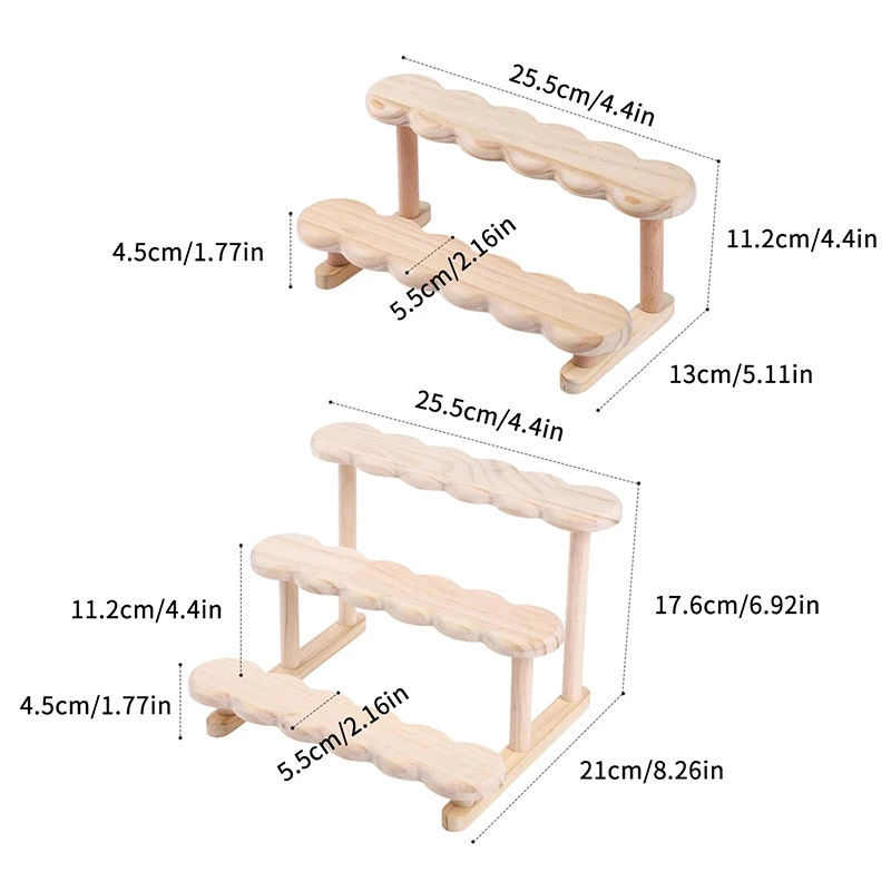 2/3 Tingkat Tampilan Riser Berdiri Rak Kayu untuk Organizer Parfum Rak Display Parfum Gambar Tampilan Kasus Rak Penyimpanan Boneka