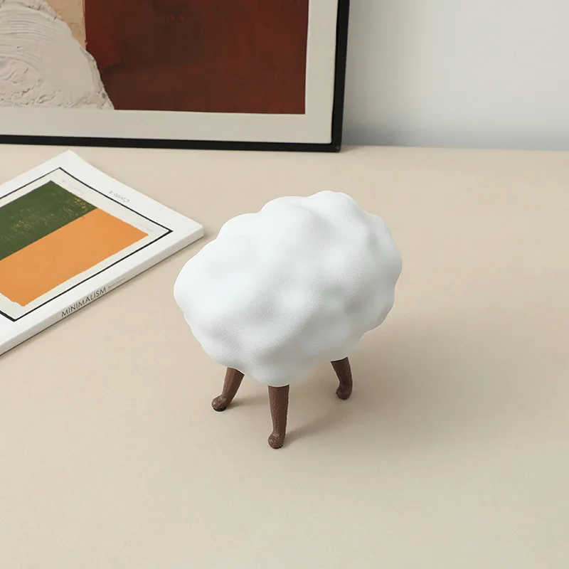 Modern minimalist abstract animal roll sheep cute ornament, exhibition hall,  desktop creative home decoration
