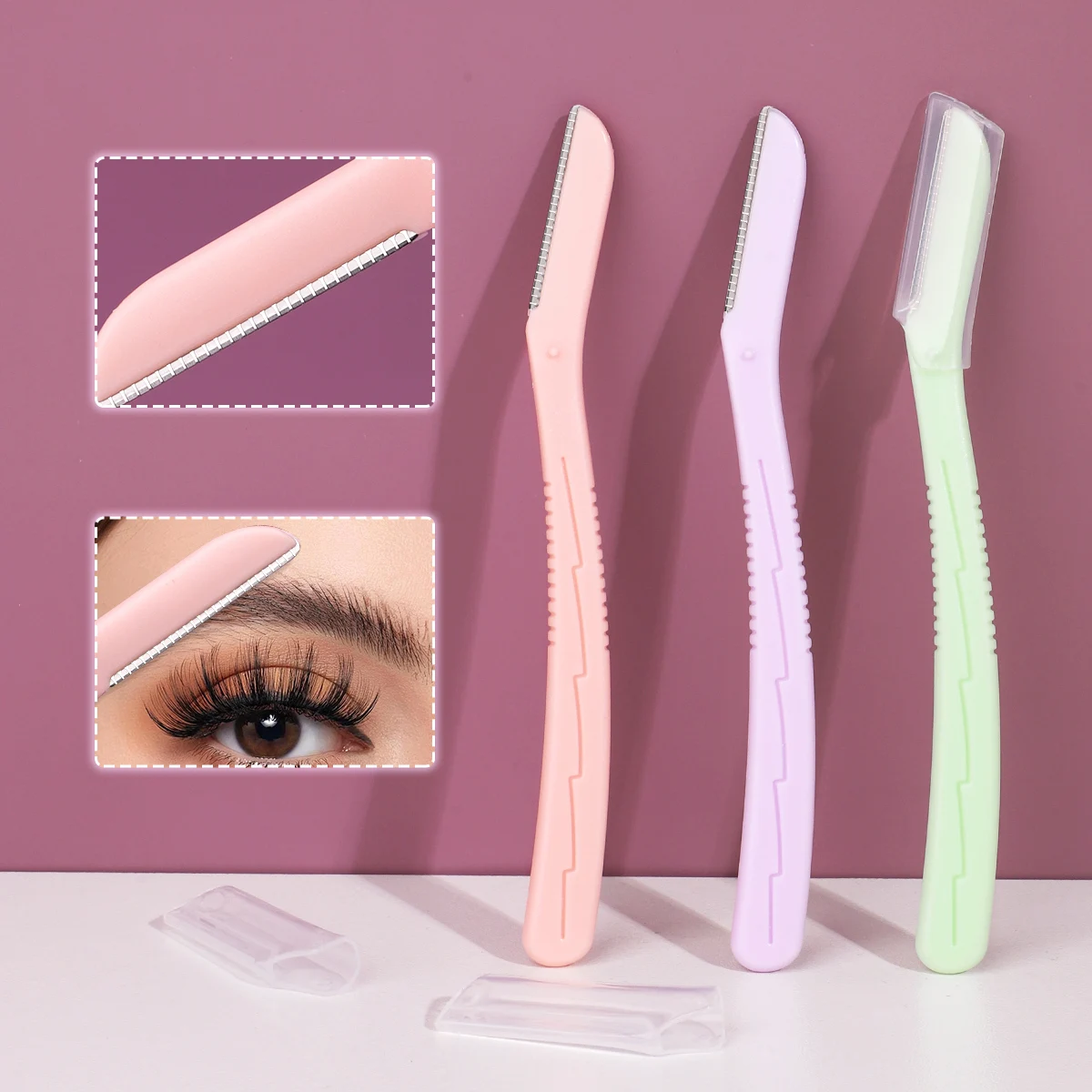 3 recortadores de cejas combinados, para recortar las cejas, cuchilla ultrafina y afilada, adecuado para principiantes, uso multiusos.