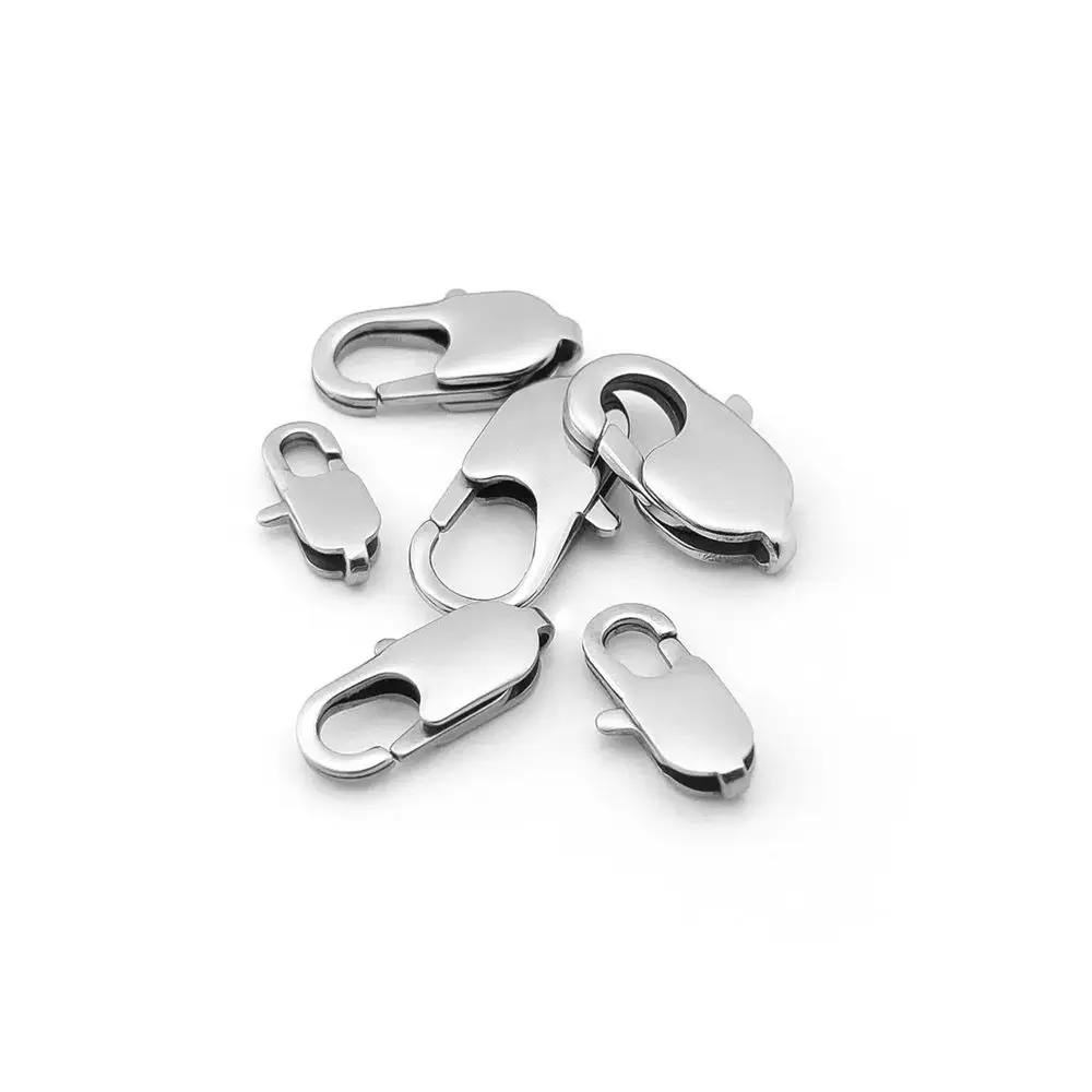 50Pieces 10mm 13mm 15mm 304 Stainless Steel DIY Keychain Necklace Bracelet Buckle Connector Jewelry Accessories
