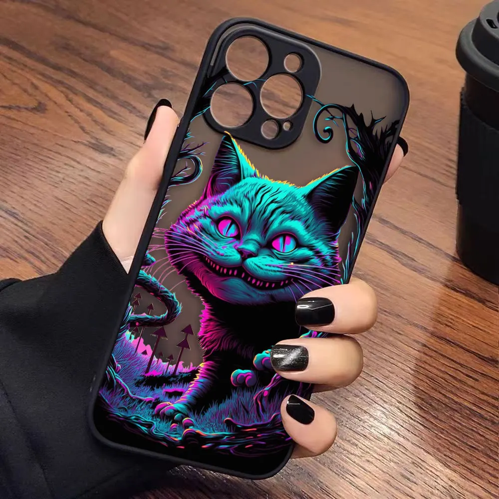 Cheshire Cat Alice in Wonderland Cover Matte Case For Redmi NOTE 13 12 12S 11 11S 11T 10 10S 9 9T 9S 8 7 Transparent Case Funda