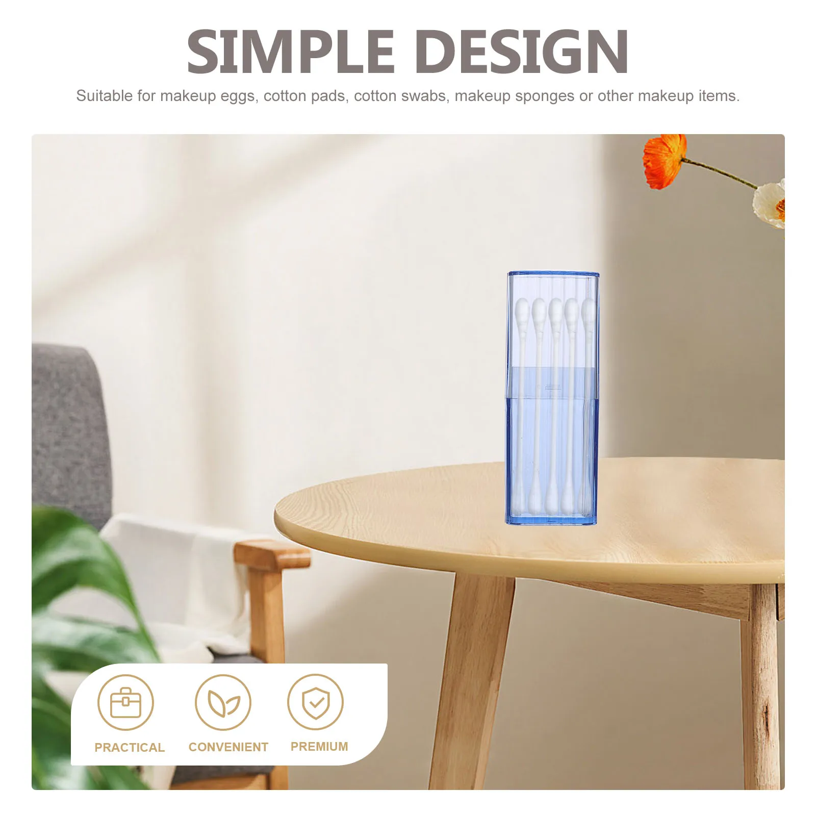 

4pcs Storage Box Cotton Swab Holder Transparent Makeup Organizer Travel Portable Container for Cotton Pads Swabs Floss