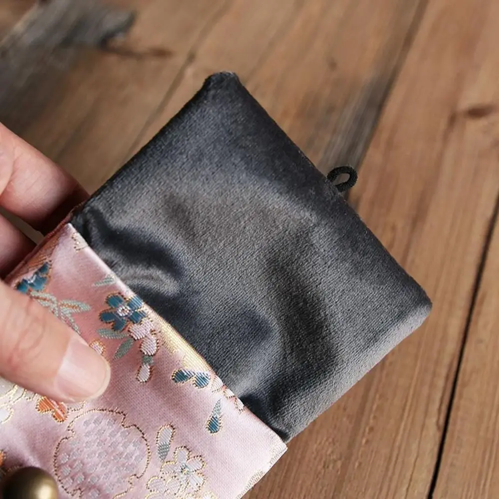

Сумка для упаковки ювелирных изделий с вышитыми цветами, кольца, ожерелье, серьги в китайском стиле, чехол для хранения, большой вместительный кошелек для монет