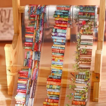 JIANWU 50mm*200cm Roaming in The Sea of Books Series Vintage Landscaping Material Collage PET Tape Creative Journal Stationery