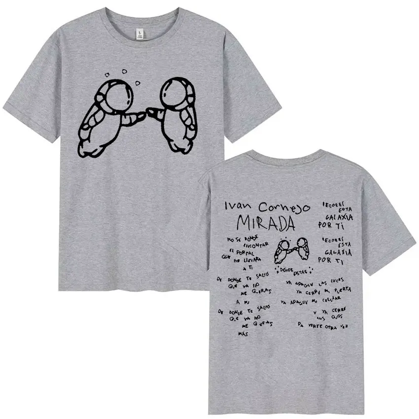 Ivan Cornejo Mirada Tour Letter Print T-Shirt Men Women Fashion Cotton Short Sleeve T-shirts Harajuku Cute Clothing T Shirt