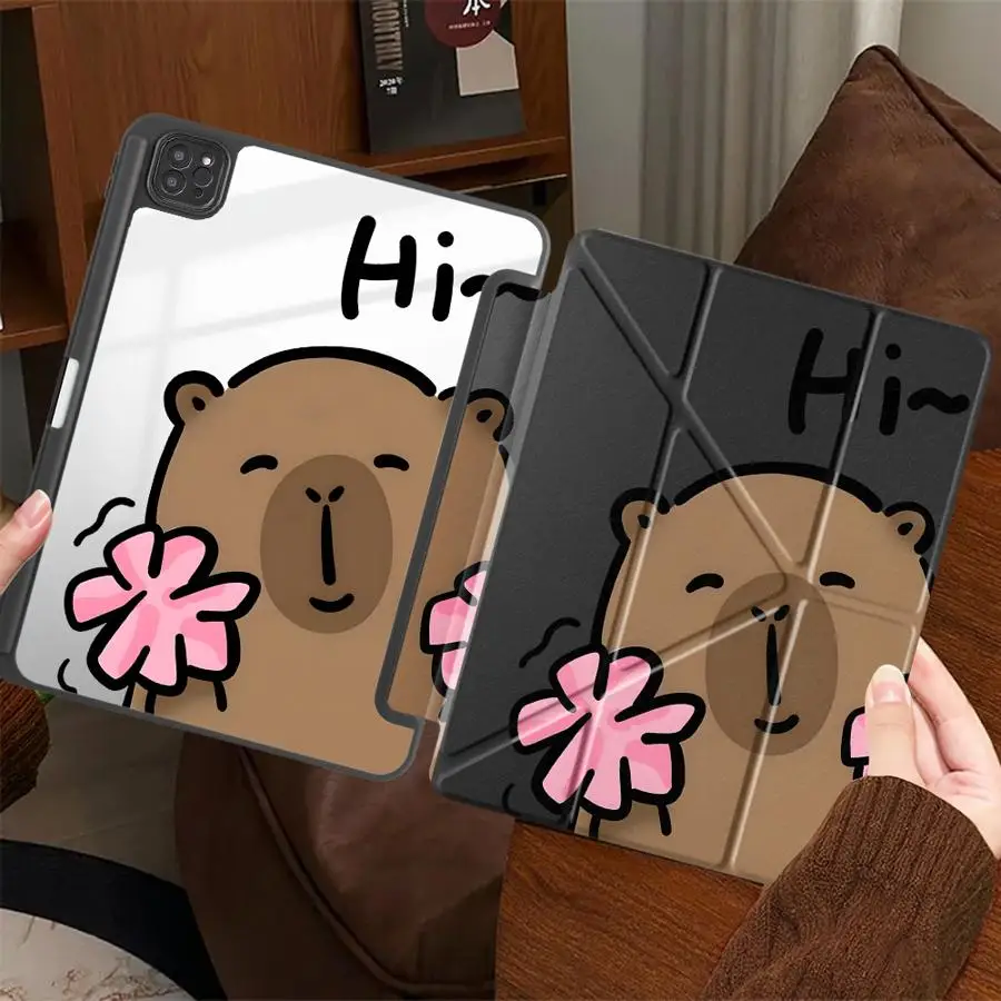 

Чехол для планшета iPad Air 4 5 M3 M2 1 2 M4 11 дюймов, Mini 6 7 Pro 2025 11-го 10-го 9-го 8-го 7-го поколений, 12.9 дюймов, с держателем, мультяшный дизайн