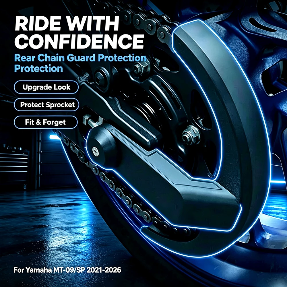 Motorcycle Anti-Splash Chain Guard For Yamaha MT-09/SP 2021-2026 Plate Chain Guard Cover Rear Wheel Cleaning Fender Protection