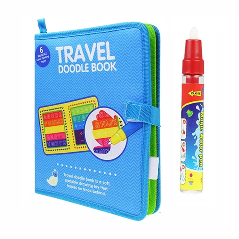 Water Drawing Book Magic Pen Doodle Coloring Painting Board English Letters Numbers Time Cognitive Montessori Educational Toys