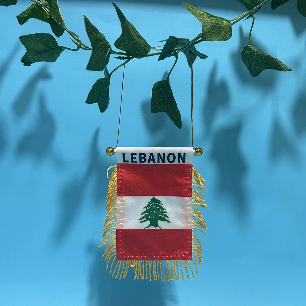 Car Accessories Lebanon - (SKY FLAG)Lebanon Car Window flag 8*12cm