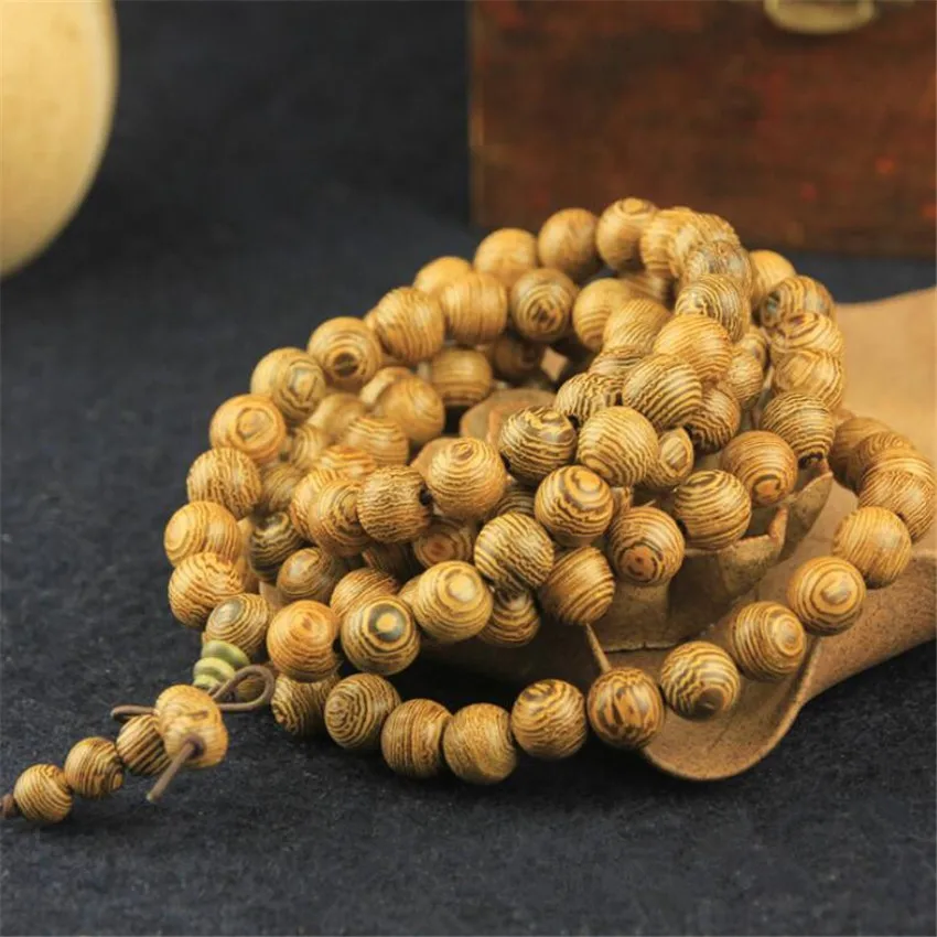 108 Bead Bracelet Handmade Party Wrap Bodhi Bohemian Yoga Mala Bangle Malaken Wing Wood Sacred 8mm Prayer