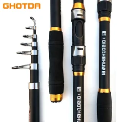 GHOTDA Telescopic Fishing Rod Hard FRP Carbon Fiber 2.1/2.4/2.7/3.0/3.6M Carp Fishing Rod feeder pole Fishing Tackle