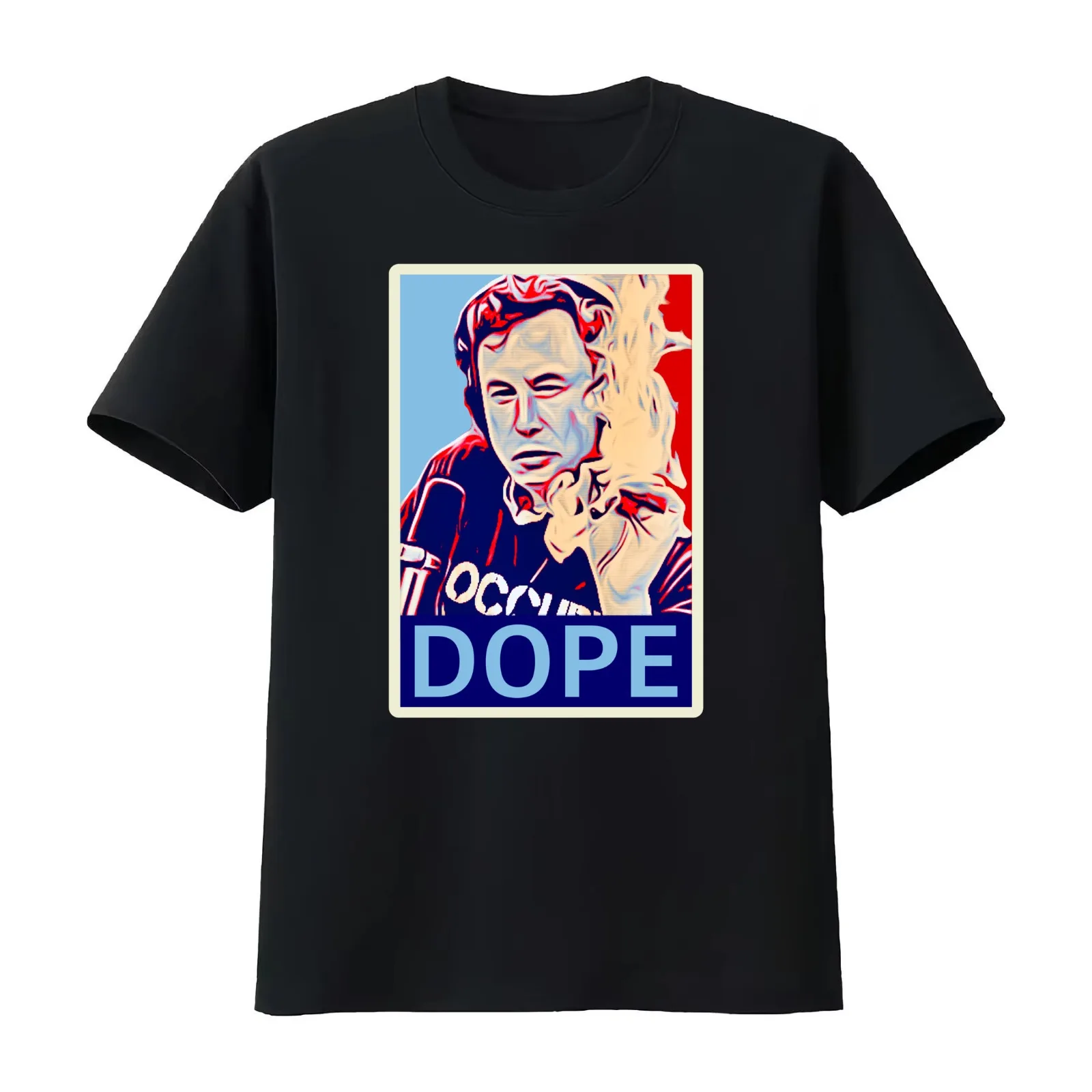 Elon DOPE Tribute Parody in Shepard Fairey Style T-Shirt Summer Casual Cotton Tee Oversized Streetwear Tops Unisex Men Women