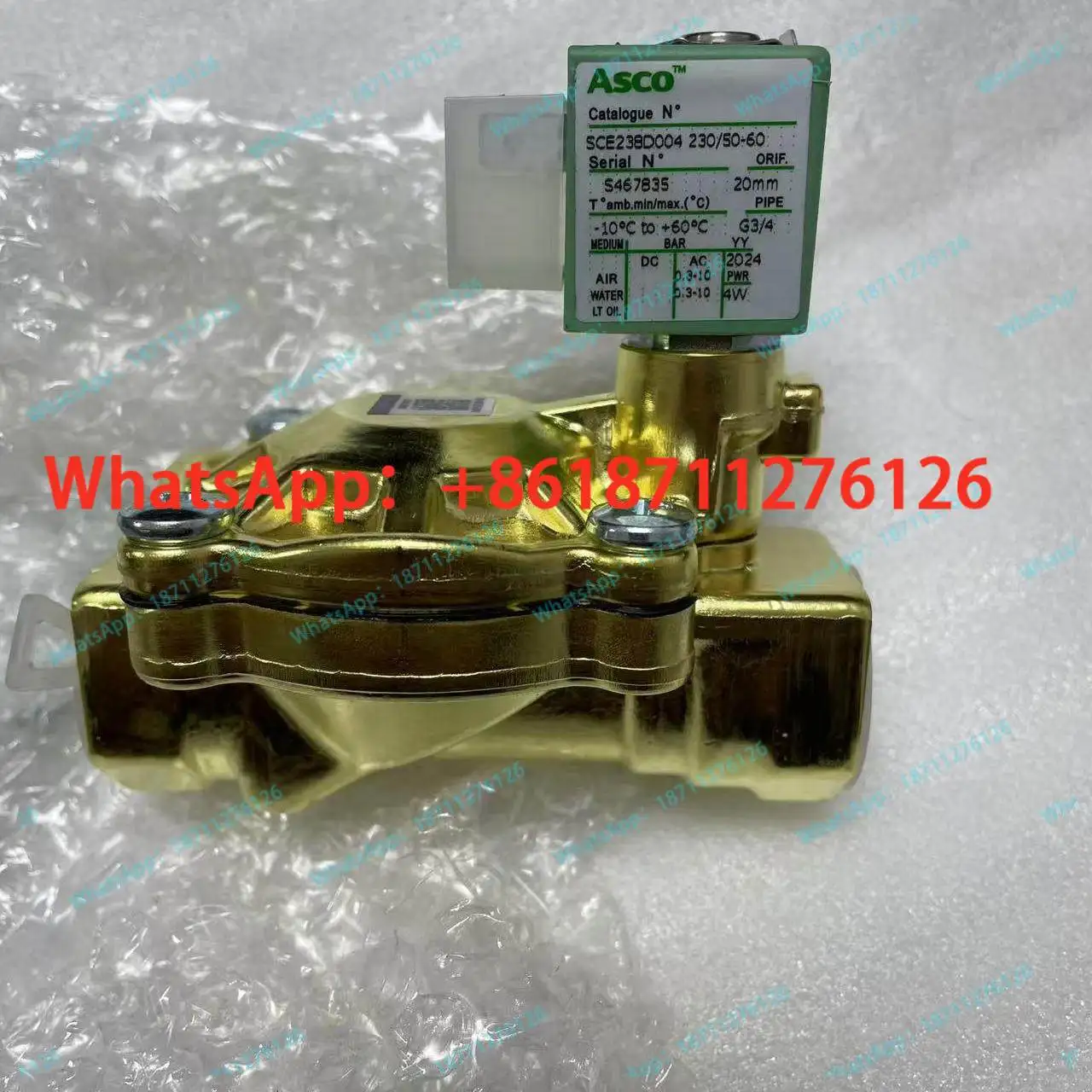 SCE238D004 230/50-60, American ASCO solenoid valve, G3/4 'thread