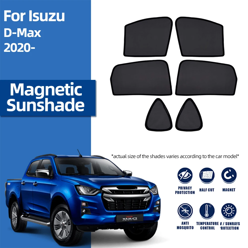 Per Isuzu D-MAX MK3 2021 2022 2023 2024 Magnetico Auto Parasole Parabrezza Anteriore Tenda Lato Posteriore Finestra Del Bambino Tenda Da Sole Visiera