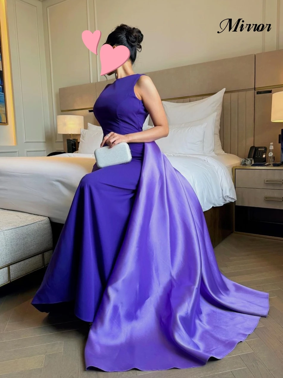 Mirror Dress Elegant Vintage Sweet Purple Lilac Backless Simple Classic Customize Formal Occasion Prom Dress Evening Party Gowns