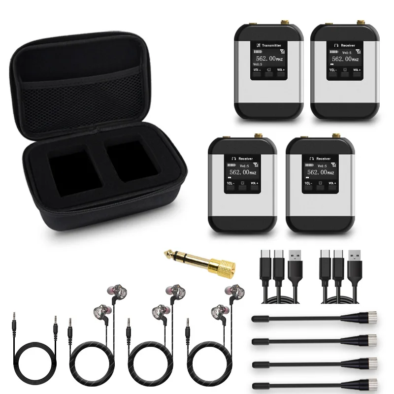 Stereo wireless in-ear monitoring system, stage performance wireless transmission one-to-three earphone monitoring system