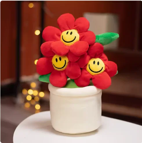 30cm Sunflower Home Furnishings Plush Toy Simulation Small Flower Pot Doll  Fun Educational Pillow Gift Female