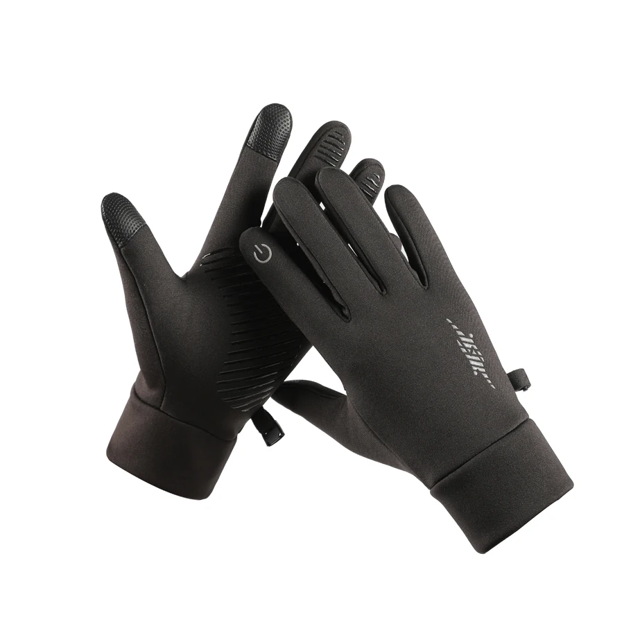 Windproof and Waterproof Outdoor Gloves Touch Screen Thumb and Index Finger Fingertips Warm Gloves for Running Cycling