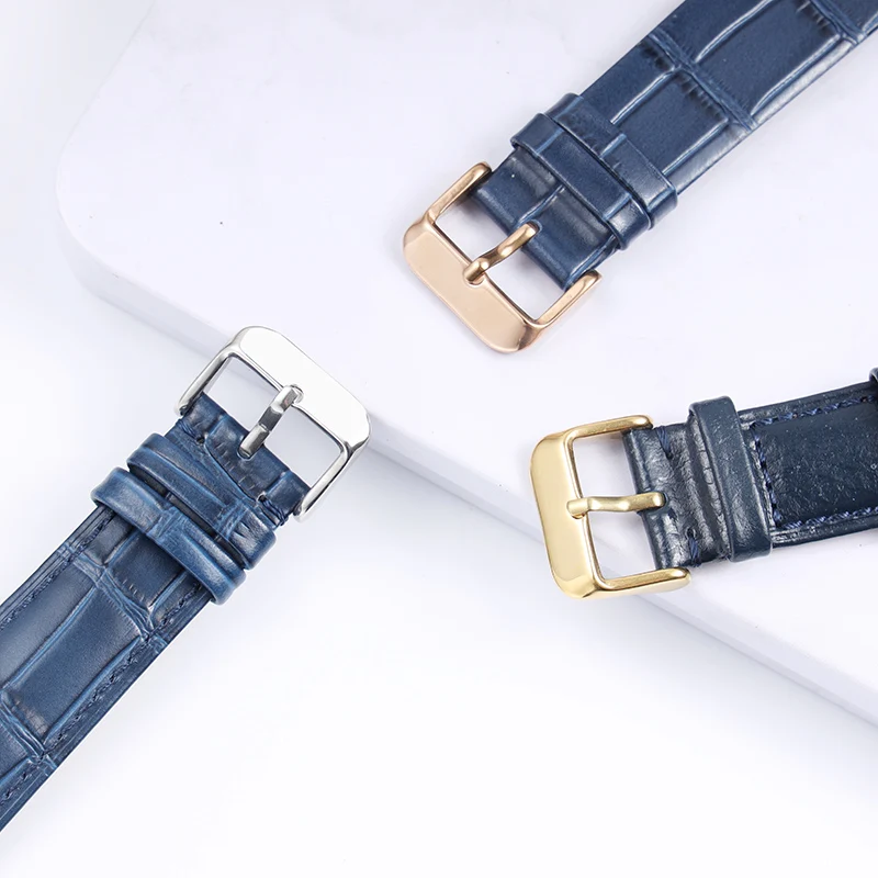 Quick Release Genuine leather watchband 18mm 20mm 22mm for IWC/ Omega /CitizenBlue Leather watch Strap Bracelet wristband