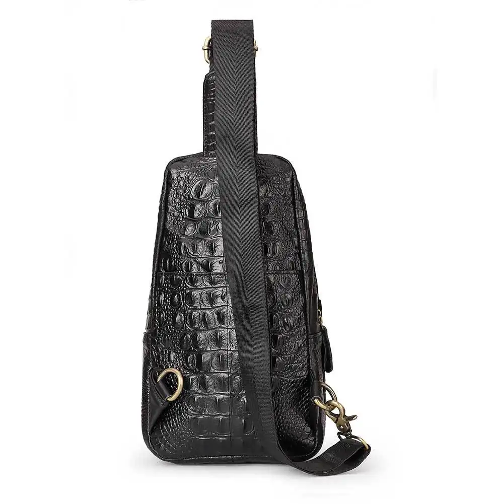 2027 New Fashion Genuine Leather Men Waist Packs Casual Chest Bags High Quality Boy Cow Skin Brand Design Chest Shoulder Package