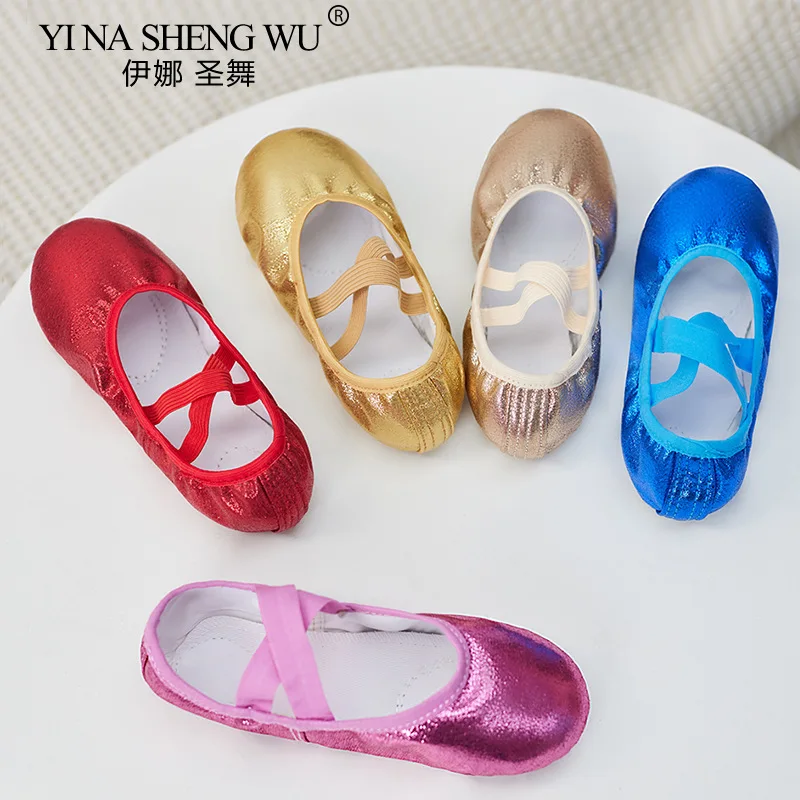 Chaussures de Ballet bleues et roses pour filles, pantoufles plates à semelle souple pour Yoga, gymnastique, enfants et femmes, baskets spéciales pour pratique de danse de Ballet Jazz