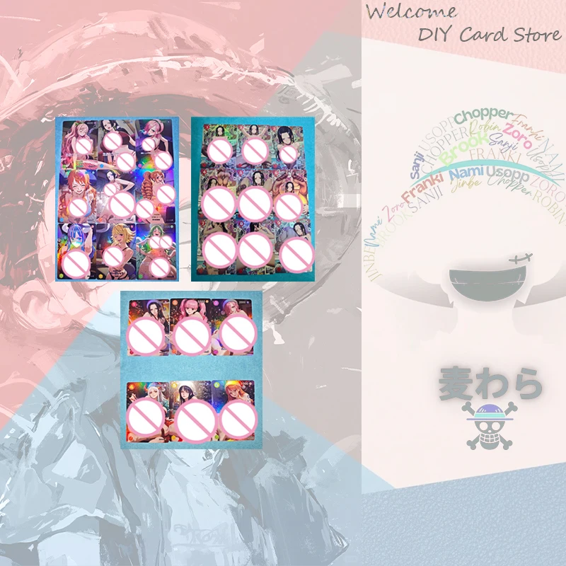 Japanese Anime ONE PIECE DIY Handmade Cards Shirahoshi Boa Hancock Yamato Nami Nico Robin Carrot Perona Collectible Cards