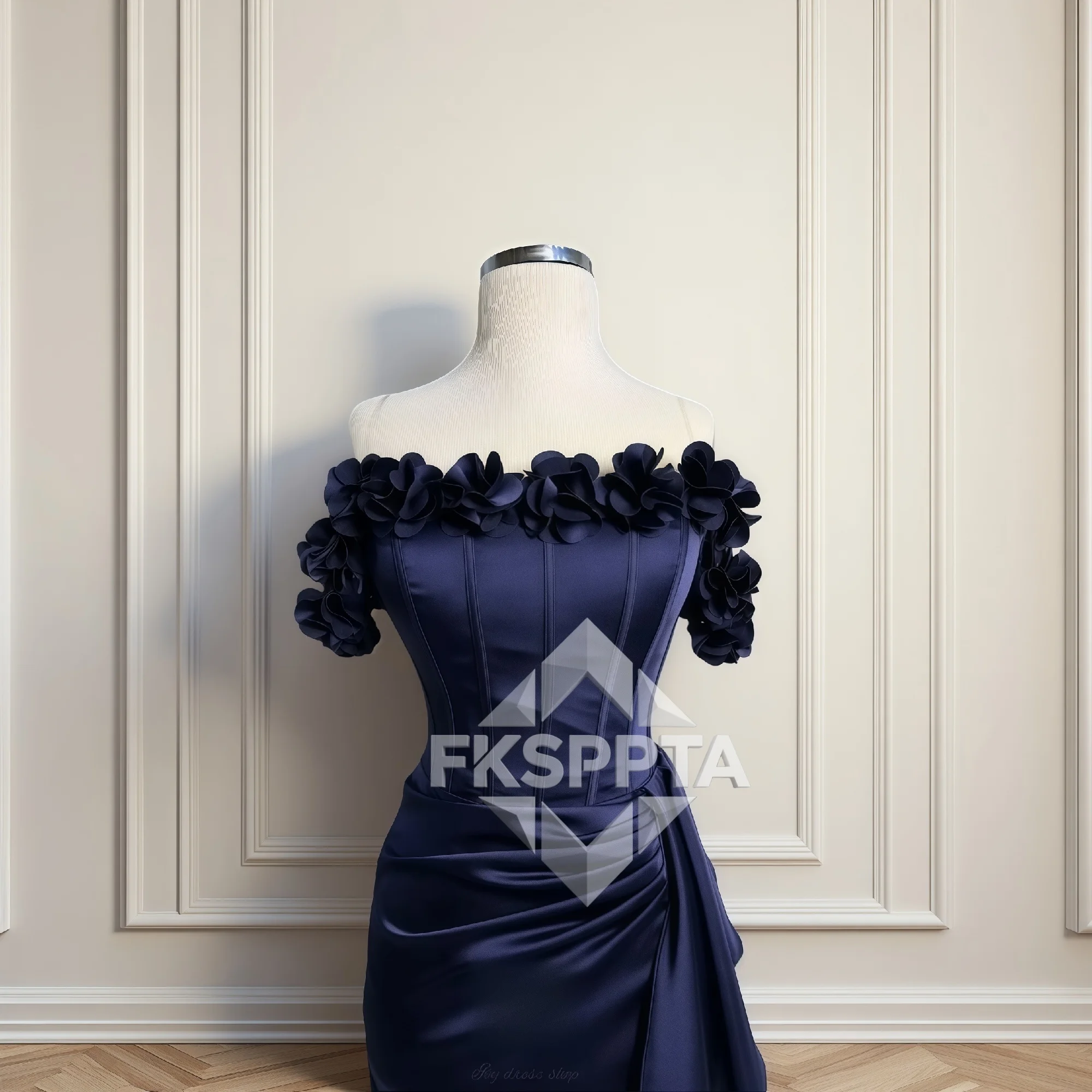 Robe De soirée élégante verte avec fleurs, style sirène, épaules dénudées, Maxi, robes De soirée De mariage pour femmes, sur mesure, 2026