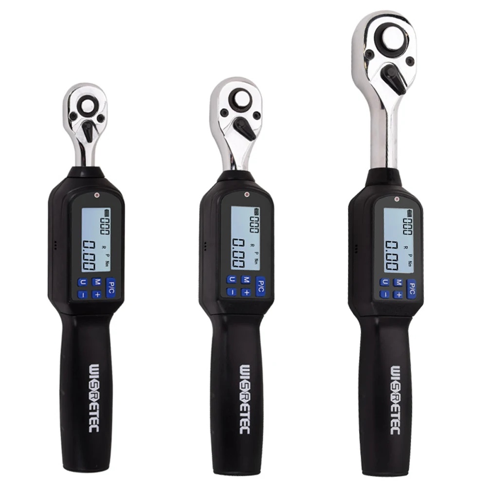 Screen Real-time Peaks Measurement Four Units with Backlight Sound LED Alarm 1/2 3/8 1/4 Inch Digital Torque Wrench Multi-tool