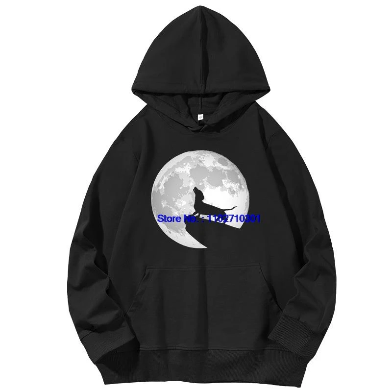 Dackel Moon Howl Lustige Frühlings-Herbst-Grafik-Hoodies Pullover-Hoodies Neu in Hoodies & Sweatshirts Herren-Sport-Sweatshirt
