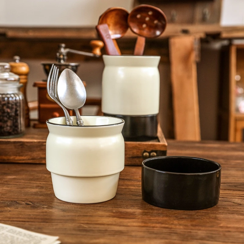 Nordic ceramic chopstick holder,knife fork spoon chopstick storage,household kitchen drainage utensil bucket,kitchen accessories