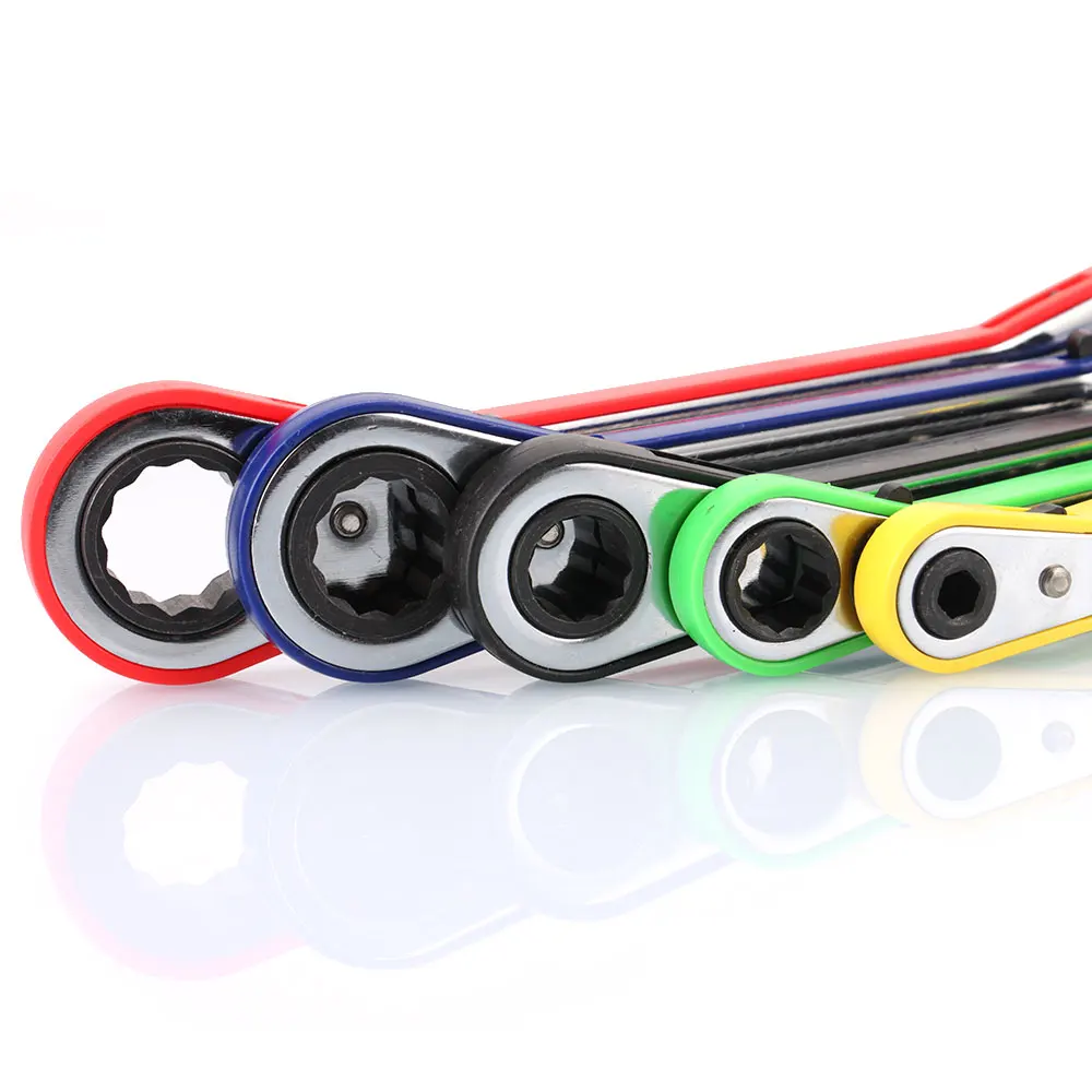 5PCS Reversible Ratsche Spanner Set 72T Metric 2-Weg Set von Schlüssel Multitools Mit Rim Kunststoff schutz Felge