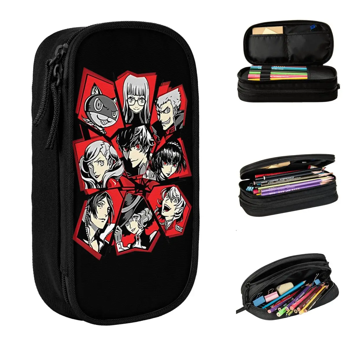 Personas 5 Anime Pencil Cases Fashion Pen Bag Girls Boys Big Capacity Office Gifts Pencil Box